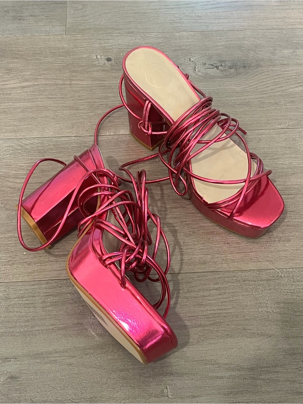 Missguided Fuchsia Strappy Sandal Heels